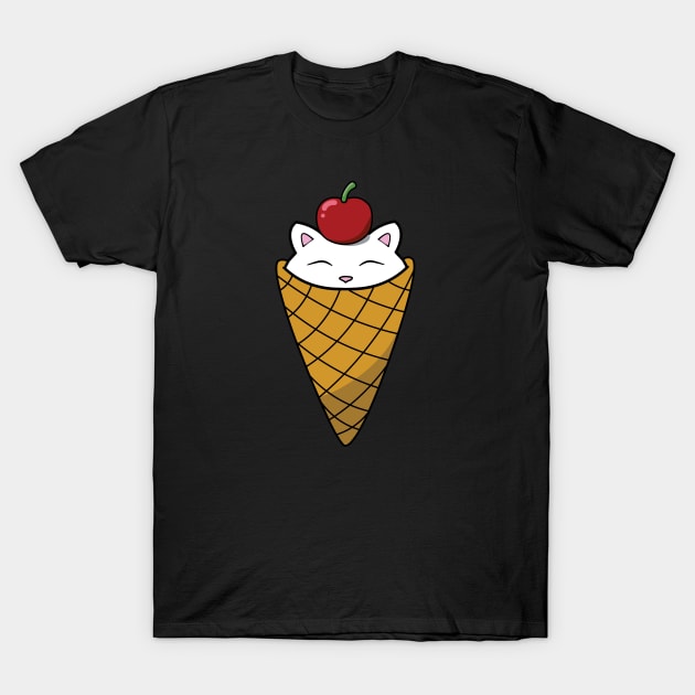 Cute cat in ice cream cone T-Shirt by Purrfect